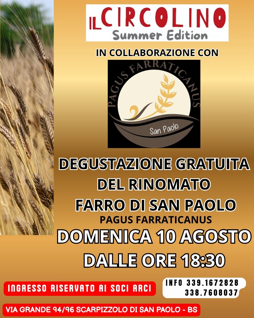 DEGUSTAZIONE GRATUITA FARRO DI SAN PAOLO